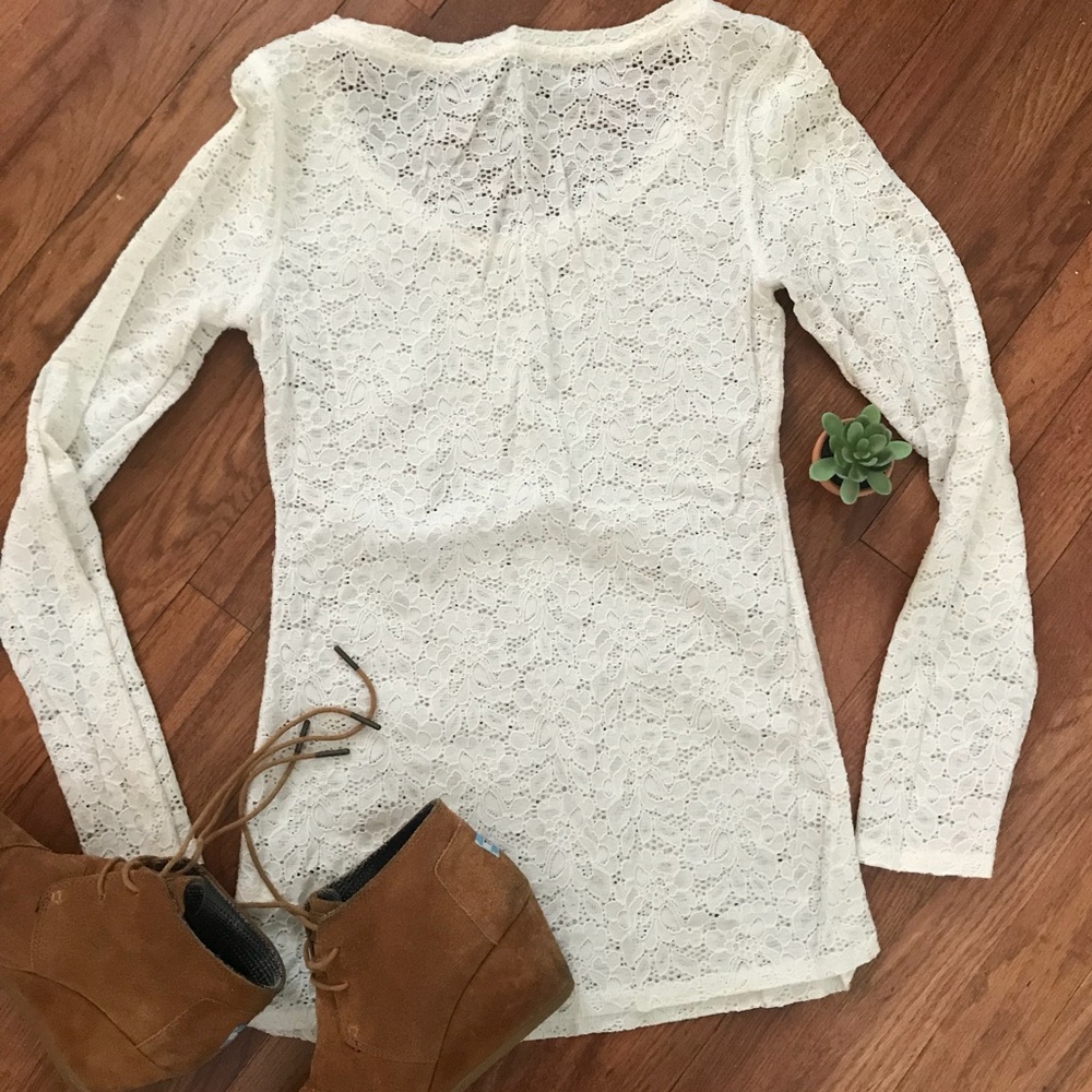 Cotton Lace Long Sleeve T-shirt